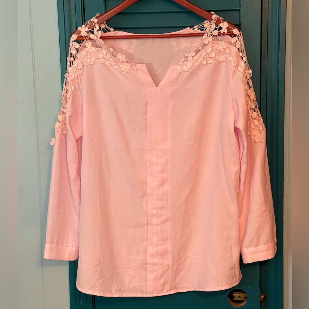 Pink lacy blouse